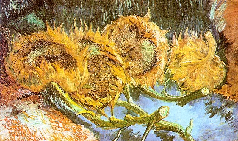 Vincent Van Gogh Four Cut Sunflowers